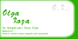 olga koza business card